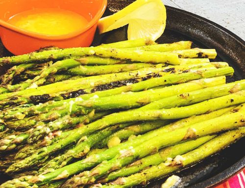 Grilled Asparagus with Garlic Butter Sauce